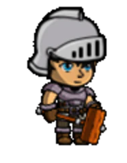 Click Hero! knight swinging a hammer